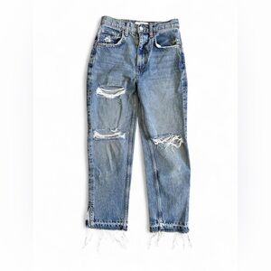 FREE PEOPLE Women’s Distressed Blue Denim Jeans / Size 24